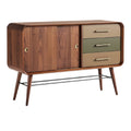 Titel: **Moderne Dressoir met Houten Afwerking en Retro Design**